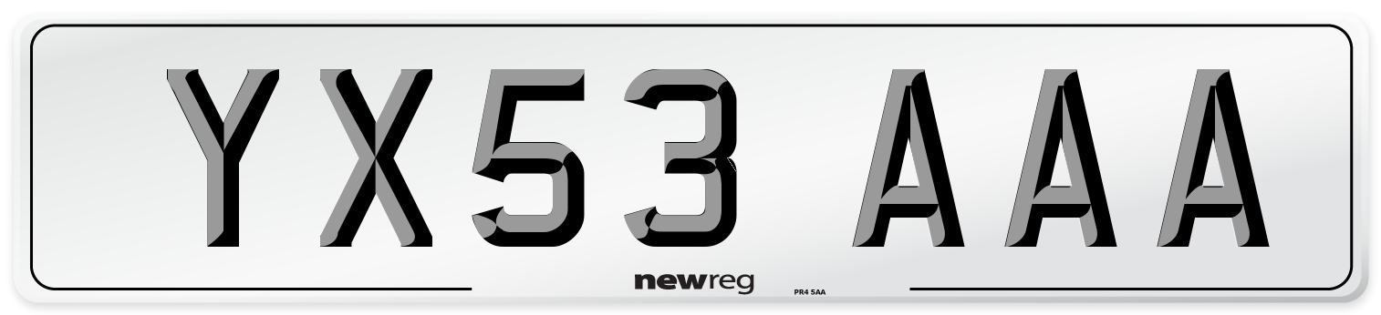 YX53 AAA Number Plate from New Reg